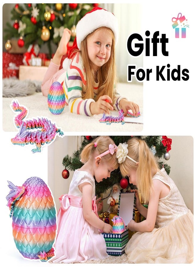 YILCER 3D Printed Dragon Easter Egg, Mystery Crystal Articulated Dragon Fidget Toys, Surprise Prefilled Easter Egg Filled with Toy - Basket Essentials Stuffers for Kids Girls Boys (Random Candy Colors) - Image 5